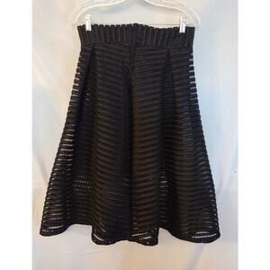 Poetry Dual Layer Lace Top Skirt Black Pleated Side Zip Size Medium